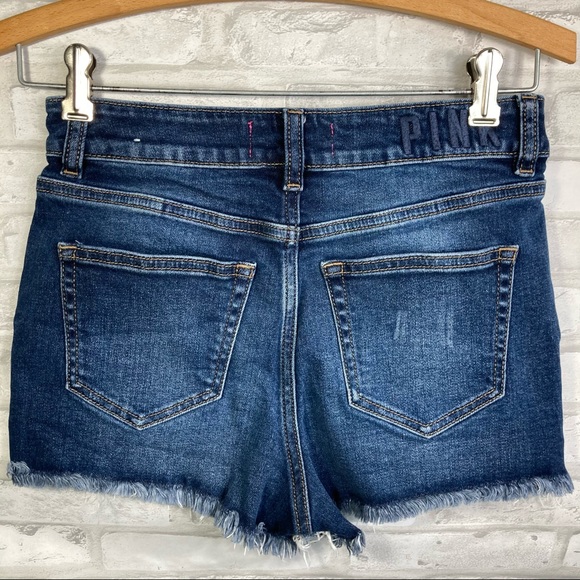 PINK Womens Blue Denim Jean Shorts Size 4 - Picture 2 of 16